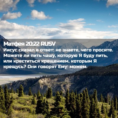 Picture 02 - Матфея 20:22 RUSV - Иисус сказал в ответ: не - Bible Verse Picture
