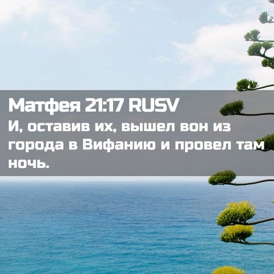 Picture 02 - Матфея 21:17 RUSV - И, оставив их, вышел вон из - Bible Verse Picture
