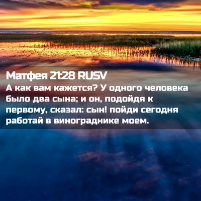 Picture 02 - Матфея 21:28 RUSV - А как вам кажется? У одного - Bible Verse Picture