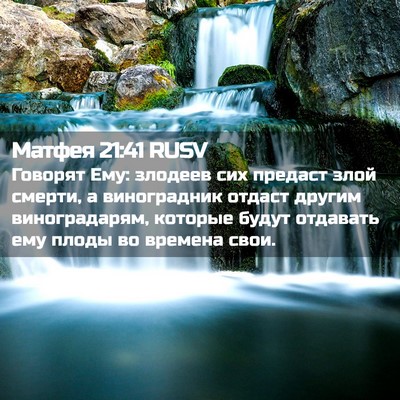 Picture 02 - Матфея 21:41 RUSV - Говорят Ему: злодеев сих - Bible Verse Picture