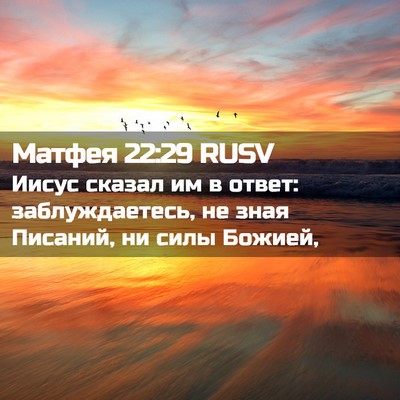 Picture 02 - Матфея 22:29 RUSV - Иисус сказал им в ответ: - Bible Verse Picture