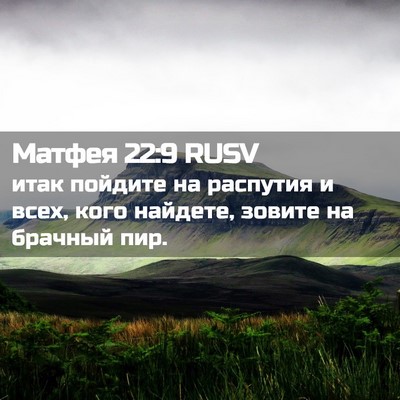 Picture 02 - Матфея 22:9 RUSV - итак пойдите на распутия и - Bible Verse Picture