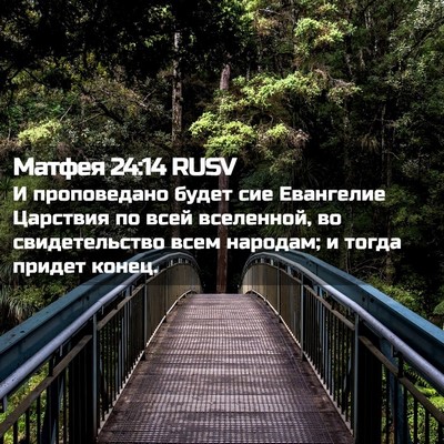 Picture 02 - Матфея 24:14 RUSV - И проповедано будет сие - Bible Verse Picture