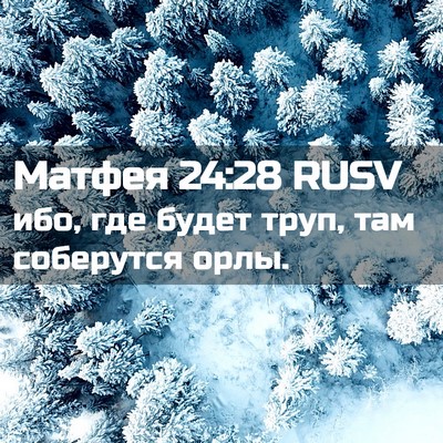 Picture 02 - Матфея 24:28 RUSV - ибо, где будет труп, там - Bible Verse Picture