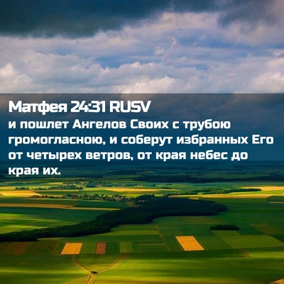 Picture 02 - Матфея 24:31 RUSV - и пошлет Ангелов Своих с - Bible Verse Picture