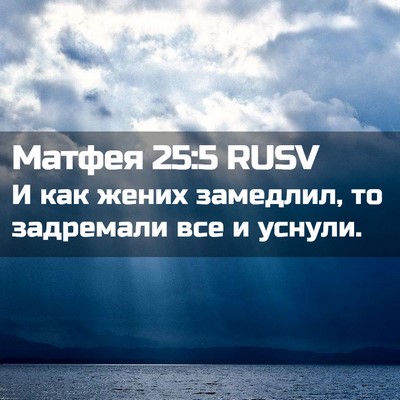 Picture 02 - Матфея 25:5 RUSV - И как жених замедлил, то - Bible Verse Picture