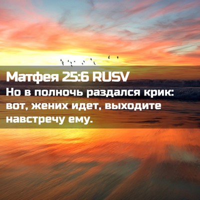 Picture 02 - Матфея 25:6 RUSV - Но в полночь раздался крик: - Bible Verse Picture