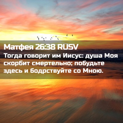 Picture 02 - Матфея 26:38 RUSV - Тогда говорит им Иисус: - Bible Verse Picture