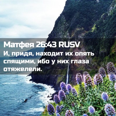 Picture 02 - Матфея 26:43 RUSV - И, придя, находит их опять - Bible Verse Picture