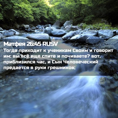 Picture 02 - Матфея 26:45 RUSV - Тогда приходит к ученикам - Bible Verse Picture