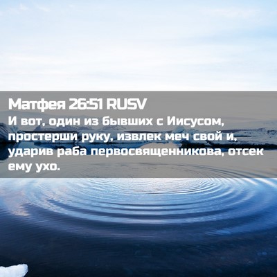 Picture 02 - Матфея 26:51 RUSV - И вот, один из бывших с - Bible Verse Picture
