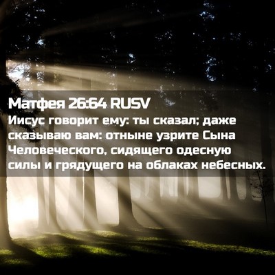 Picture 02 - Матфея 26:64 RUSV - Иисус говорит ему: ты - Bible Verse Picture
