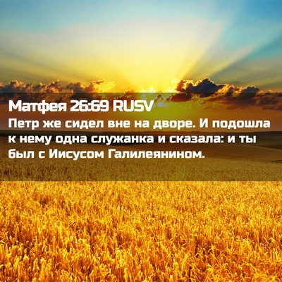 Picture 02 - Матфея 26:69 RUSV - Петр же сидел вне на дворе. - Bible Verse Picture