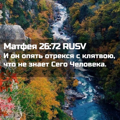 Picture 02 - Матфея 26:72 RUSV - И он опять отрекся с - Bible Verse Picture