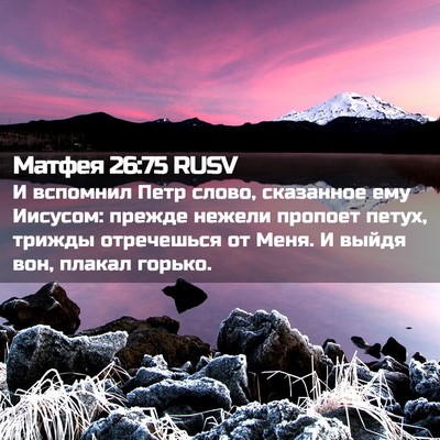 Picture 02 - Матфея 26:75 RUSV - И вспомнил Петр слово, - Bible Verse Picture