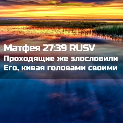 Picture 02 - Матфея 27:39 RUSV - Проходящие же злословили - Bible Verse Picture