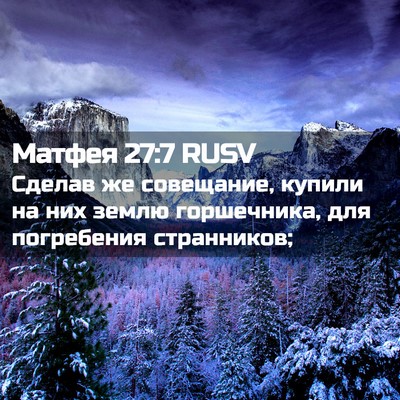 Picture 02 - Матфея 27:7 RUSV - Сделав же совещание, - Bible Verse Picture