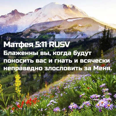 Picture 02 - Матфея 5:11 RUSV - Блаженны вы, когда будут - Bible Verse Picture