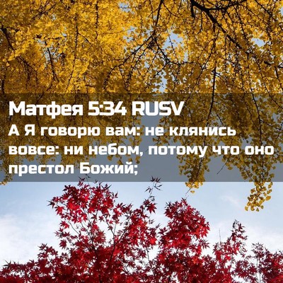 Picture 02 - Матфея 5:34 RUSV - А Я говорю вам: не клянись - Bible Verse Picture
