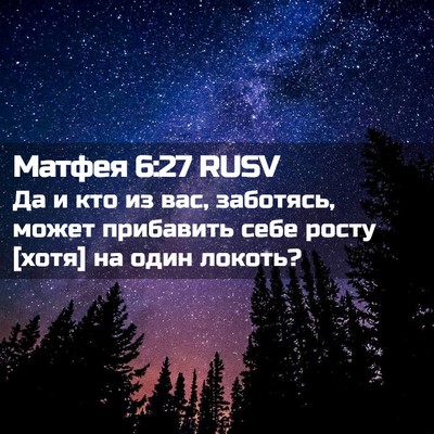 Picture 02 - Матфея 6:27 RUSV - Да и кто из вас, заботясь, - Bible Verse Picture