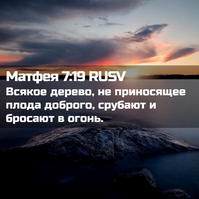 Picture 02 - Матфея 7:19 RUSV - Всякое дерево, не - Bible Verse Picture