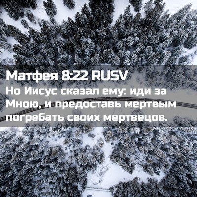 Picture 02 - Матфея 8:22 RUSV - Но Иисус сказал ему: иди за - Bible Verse Picture