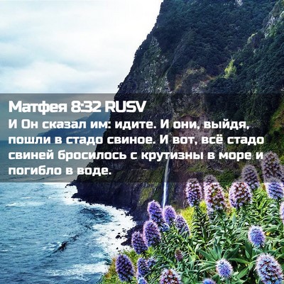 Picture 02 - Матфея 8:32 RUSV - И Он сказал им: идите. И они, - Bible Verse Picture