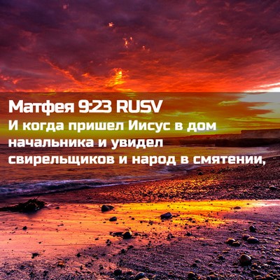 Picture 02 - Матфея 9:23 RUSV - И когда пришел Иисус в дом - Bible Verse Picture
