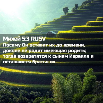 Picture 02 - Михей 5:3 RUSV - Посему Он оставит их до - Bible Verse Picture