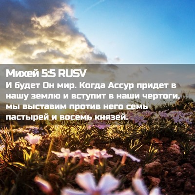 Picture 02 - Михей 5:5 RUSV - И будет Он мир. Когда Ассур - Bible Verse Picture