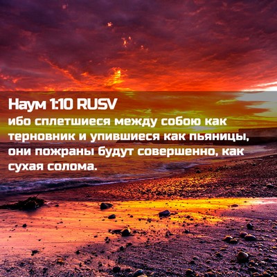 Picture 02 - Наум 1:10 RUSV - ибо сплетшиеся между собою - Bible Verse Picture