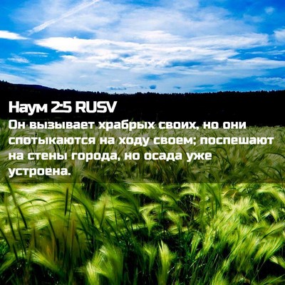 Picture 02 - Наум 2:5 RUSV - Он вызывает храбрых своих, - Bible Verse Picture