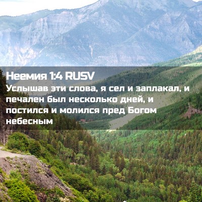 Picture 02 - Неемия 1:4 RUSV - Услышав эти слова, я сел и - Bible Verse Picture