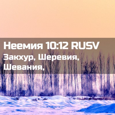 Picture 02 - Неемия 10:12 RUSV - Закхур, Шеревия, - Bible Verse Picture