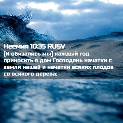 Picture 02 - Неемия 10:35 RUSV - [И обязались мы] каждый год - Bible Verse Picture
