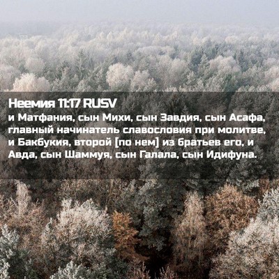 Picture 02 - Неемия 11:17 RUSV - и Матфания, сын Михи, сын - Bible Verse Picture