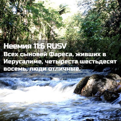 Picture 02 - Неемия 11:6 RUSV - Всех сыновей Фареса, - Bible Verse Picture