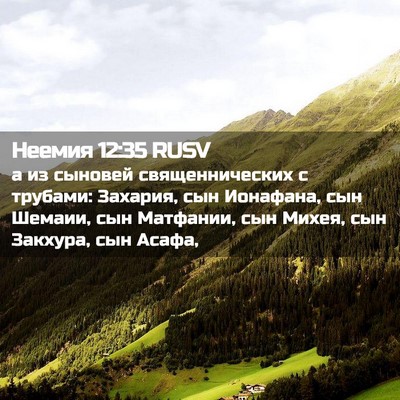 Picture 02 - Неемия 12:35 RUSV - а из сыновей - Bible Verse Picture