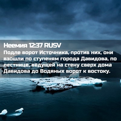 Picture 02 - Неемия 12:37 RUSV - Подле ворот Источника, - Bible Verse Picture