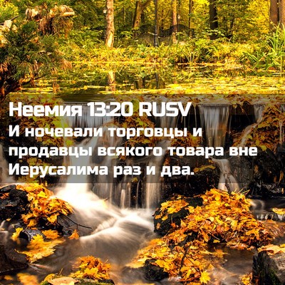 Picture 02 - Неемия 13:20 RUSV - И ночевали торговцы и - Bible Verse Picture