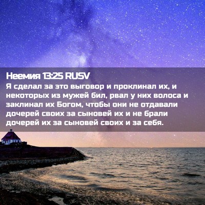 Picture 02 - Неемия 13:25 RUSV - Я сделал за это выговор и - Bible Verse Picture