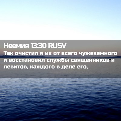 Picture 02 - Неемия 13:30 RUSV - Так очистил я их от всего - Bible Verse Picture