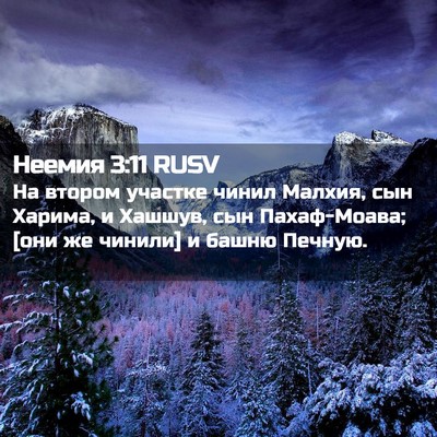 Picture 02 - Неемия 3:11 RUSV - На втором участке чинил - Bible Verse Picture