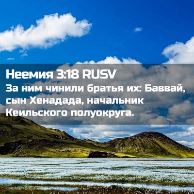 Picture 02 - Неемия 3:18 RUSV - За ним чинили братья их: - Bible Verse Picture