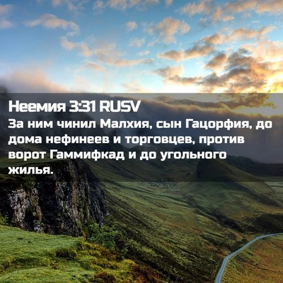 Picture 02 - Неемия 3:31 RUSV - За ним чинил Малхия, сын - Bible Verse Picture