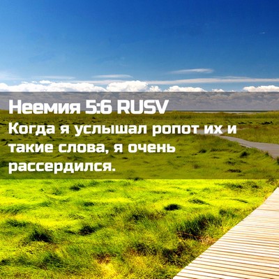 Picture 02 - Неемия 5:6 RUSV - Когда я услышал ропот их и - Bible Verse Picture