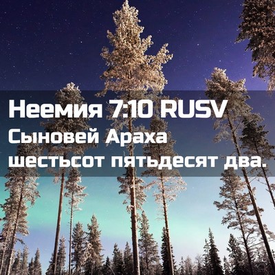 Picture 02 - Неемия 7:10 RUSV - Сыновей Араха шестьсот - Bible Verse Picture
