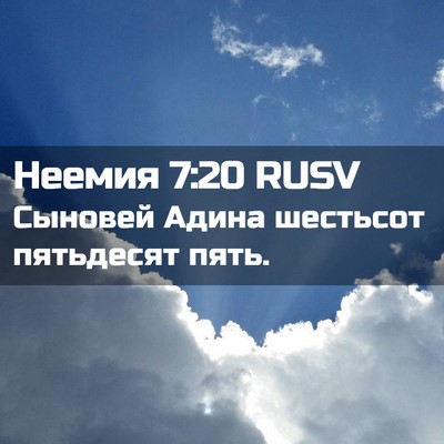 Picture 02 - Неемия 7:20 RUSV - Сыновей Адина шестьсот - Bible Verse Picture
