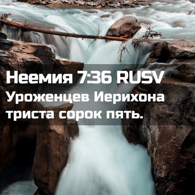Picture 02 - Неемия 7:36 RUSV - Уроженцев Иерихона триста - Bible Verse Picture
