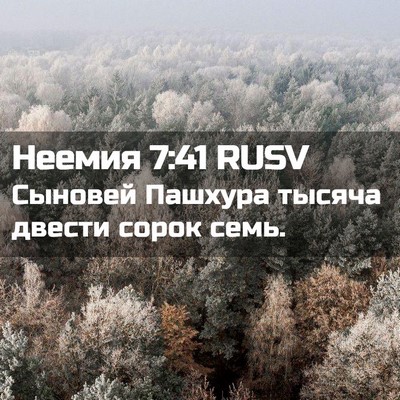 Picture 02 - Неемия 7:41 RUSV - Сыновей Пашхура тысяча - Bible Verse Picture